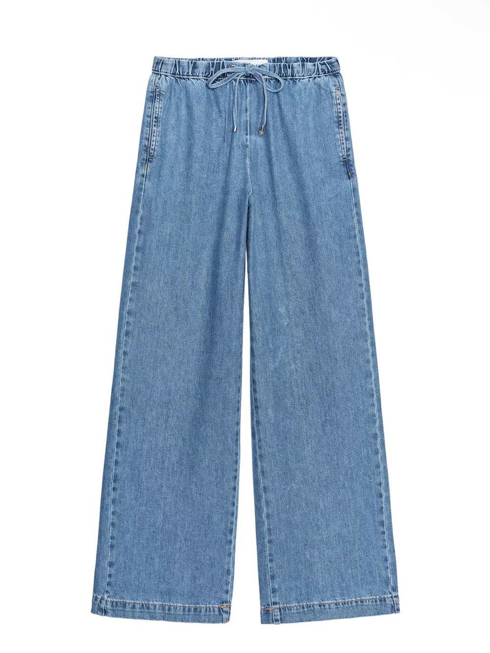 NWT Zara Jogger Wide Leg Jeans - Mid-Blue - Large